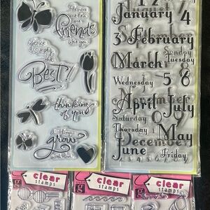 Clear Stamps Set with Butterfly and Floral Designs Days & Months